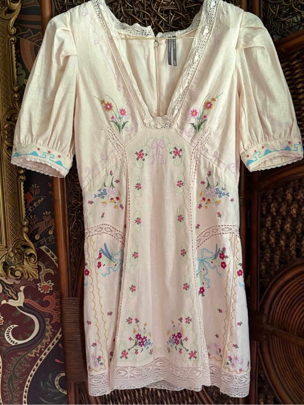 🌸 Anthropologie Lana Del Rey Dream Dress Floral Eyelet Maxi Small  Size 4